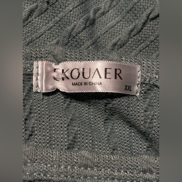 Ekouaer XXL Mint Green Textured Knit Tunic, Oversized Boho Chic Pullover Top - Picture 4 of 7